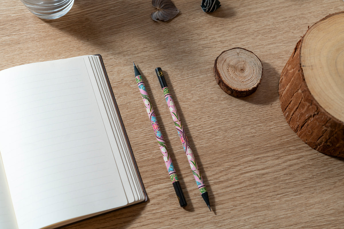 Paperblanks Mimosa Pencils – Pack of 4 – lifestyle image