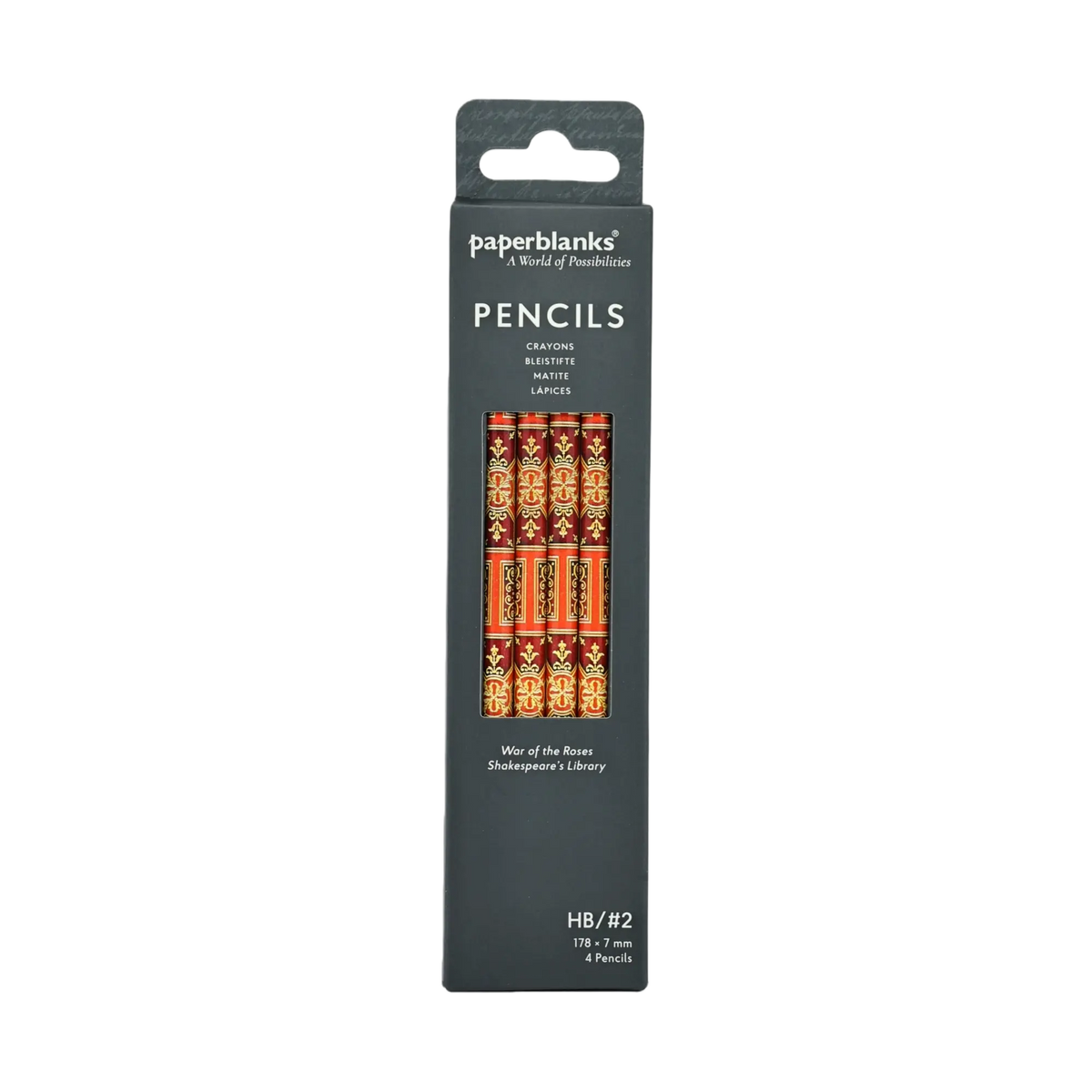 Paperblanks War of the Roses Pencils – Pack of 4 – front view