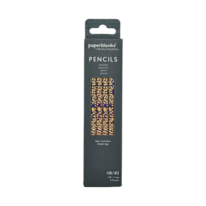 Paperblanks New York Rose Pencils – Pack of 4 – front view