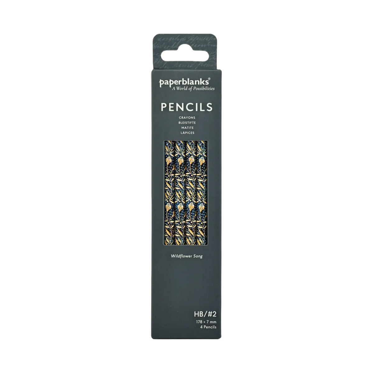 Paperblanks Wildflower Song Pencils – Pack of 4 – front view