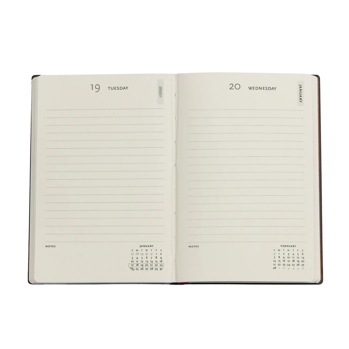 Paperblanks 2027 Morris Pink Honeysuckle Mini Hardback Diary – Day-per-Page – inside pages