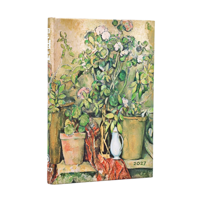 Paperblanks 2027 Cezanne’s Terracotta Pots and Flowers Mini Hardback Diary – Week-to-View Horizontal – front cover
