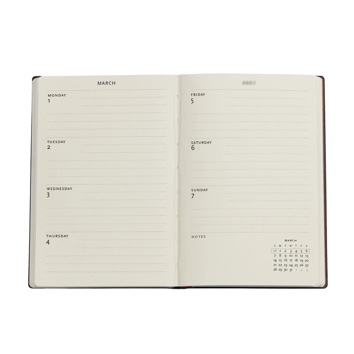 Paperblanks 2027 Monet’s Chrysanthemums Mini Hardback Diary – Week-to-View Horizontal – inside pages