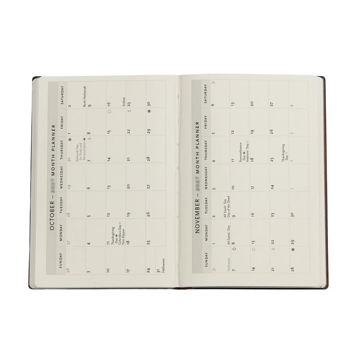 Paperblanks 2027 Monet’s Chrysanthemums Mini Hardback Diary – Week-to-View Horizontal – inside pages