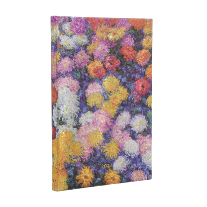 Paperblanks 2027 Monet’s Chrysanthemums Mini Hardback Diary – Week-to-View with Notes (Verso) – front cover