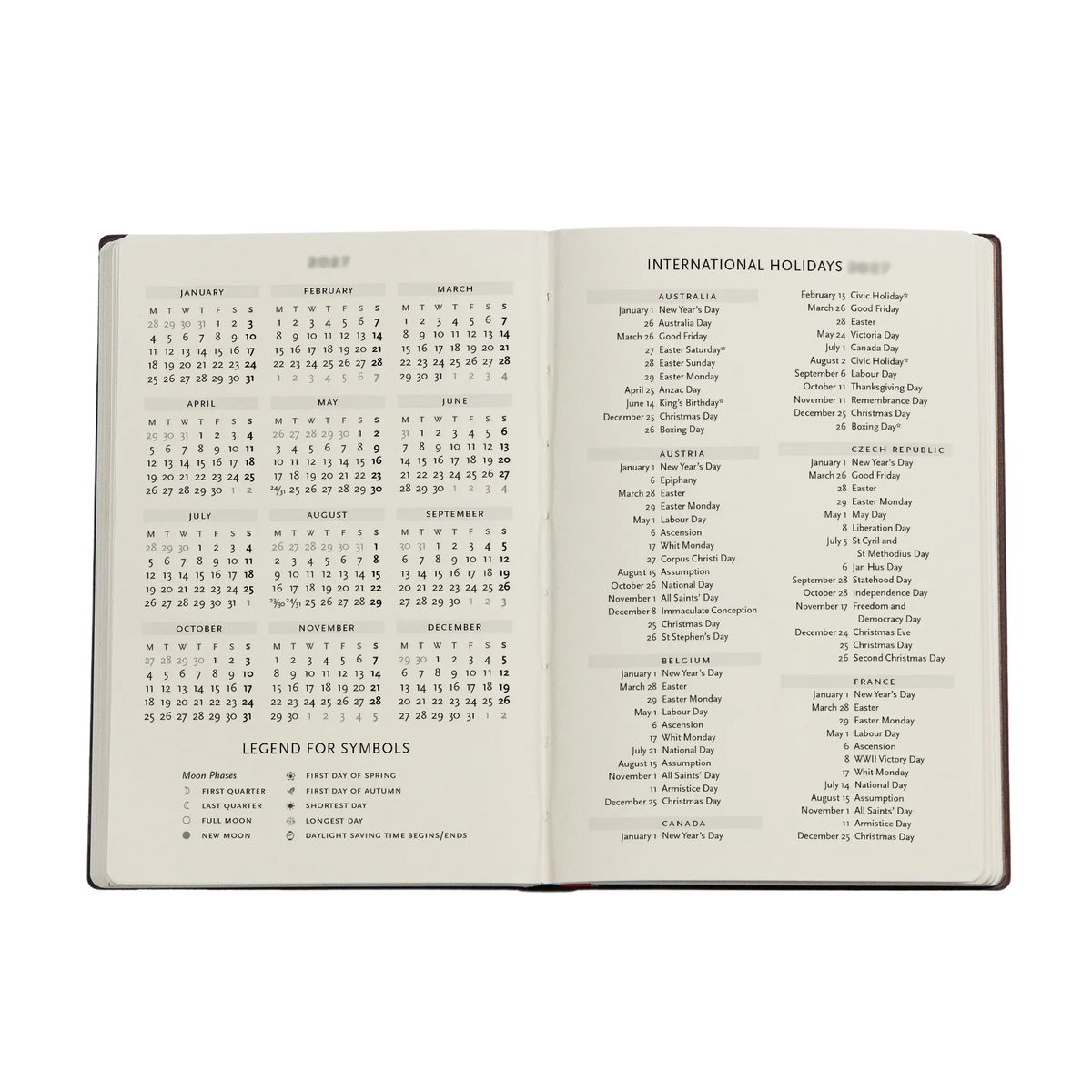 Paperblanks 2027 Monet’s Chrysanthemums Mini Hardback Diary – Week-to-View with Notes (Verso) – inside pages