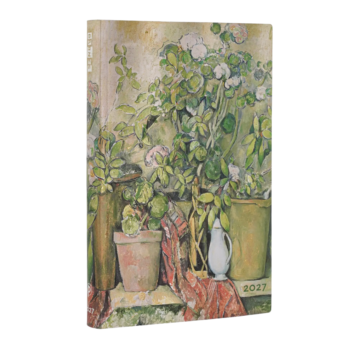 Paperblanks 2027 Cezanne’s Terracotta Pots and Flowers Midi Hardback Diary – Day-per-Page – front cover