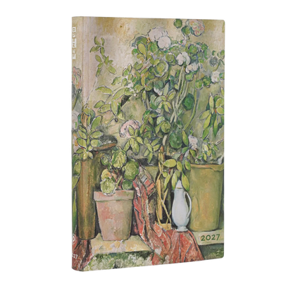Paperblanks 2027 Cezanne’s Terracotta Pots and Flowers Midi Hardback Diary – Day-per-Page – front cover