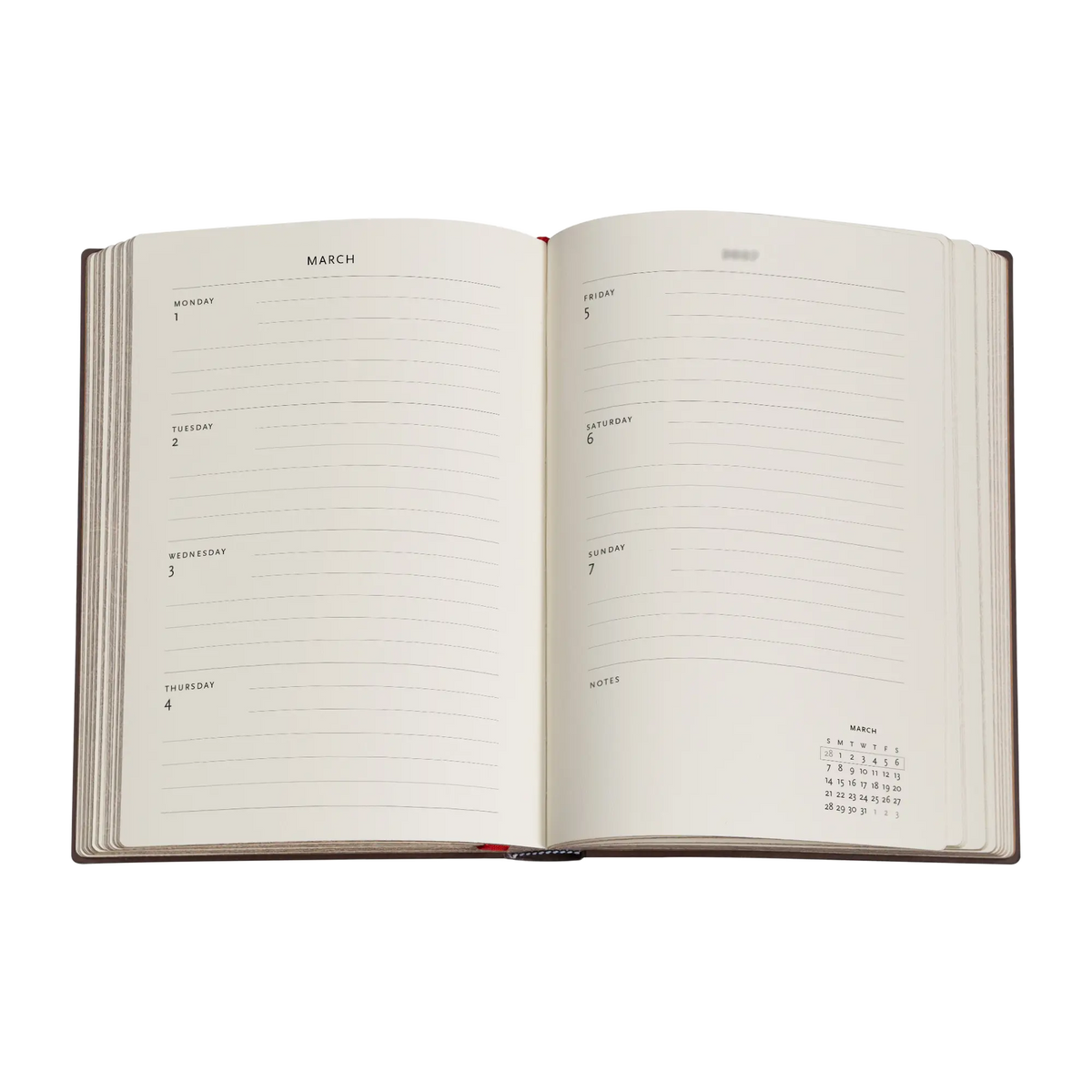 Paperblanks 2027 Gaudi’s Sun Midi Hardback Diary – Week-to-View Horizontal – inside pages