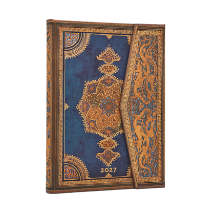 Paperblanks 2027 Safavid Indigo Midi Hardback Diary – Week-to-View Horizontal – front cover