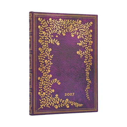 Paperblanks 2027 New York Rose Midi Hardback Diary – Week-to-View Vertical – front cover