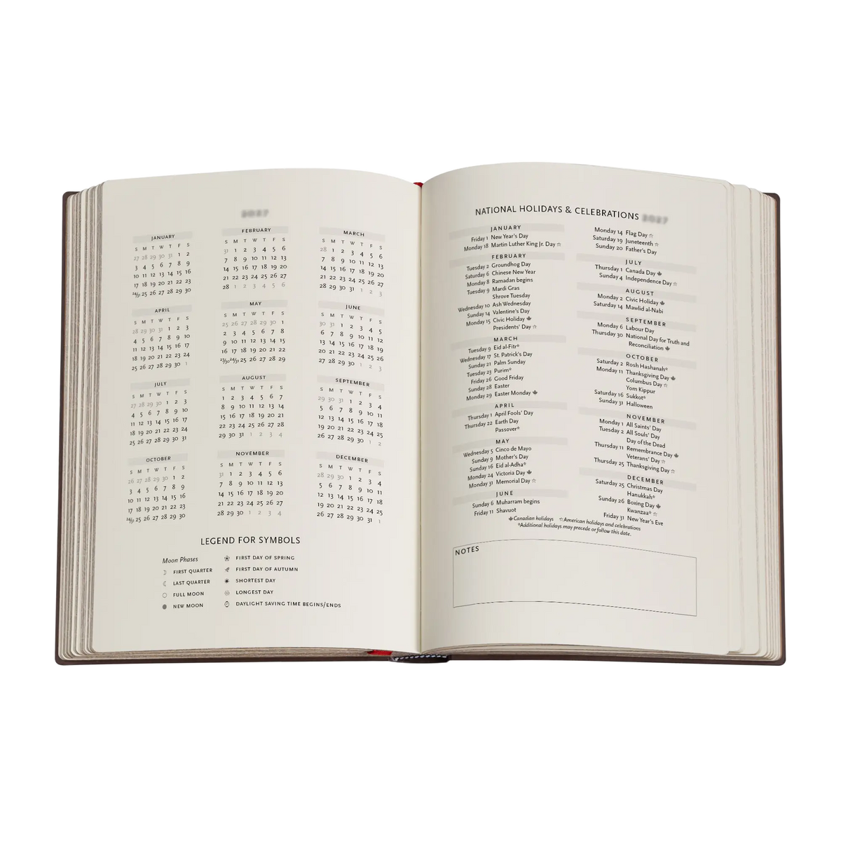 Paperblanks 2027 New York Rose Midi Hardback Diary – Week-to-View Vertical – inside pages