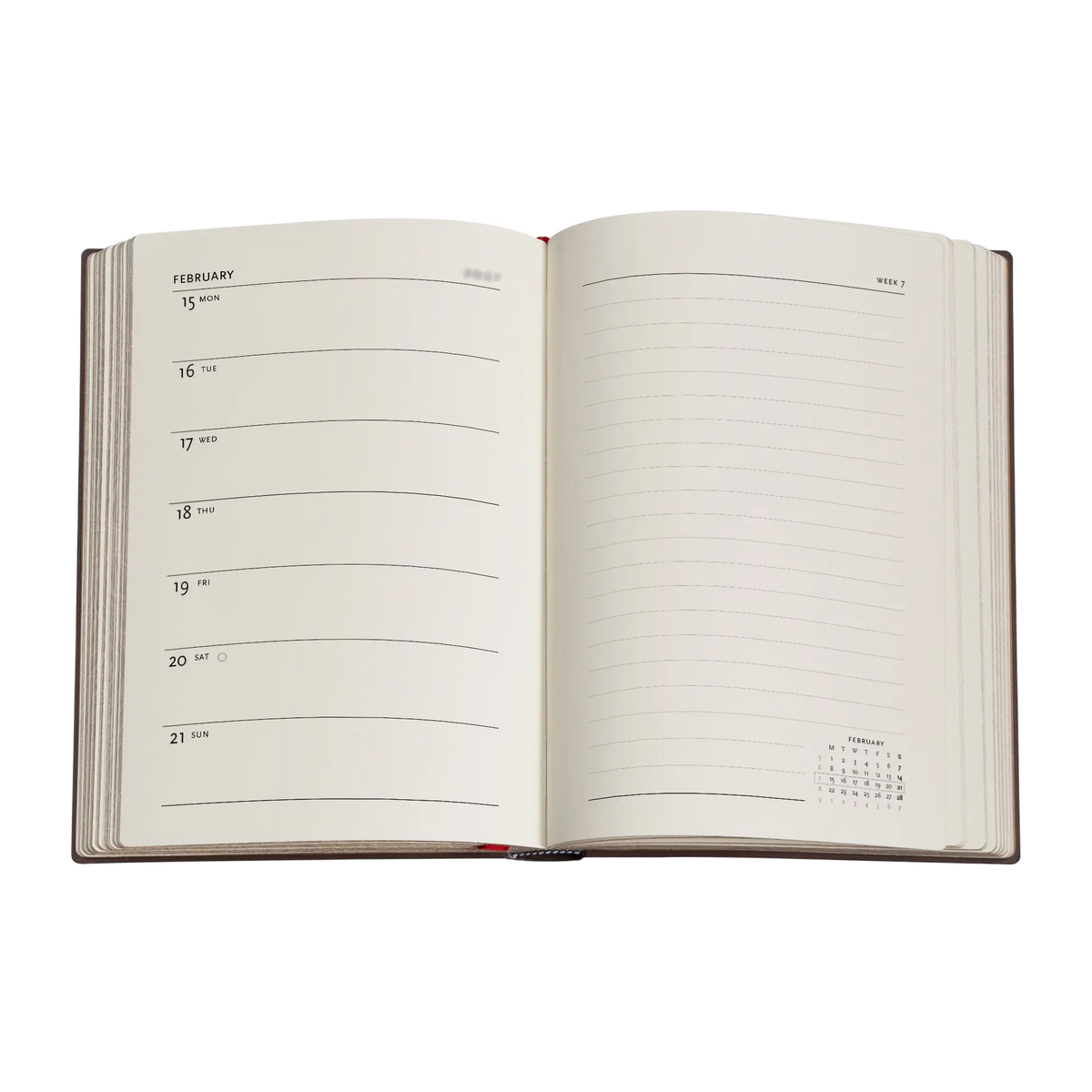Paperblanks 2027 Anemone Midi Hardback Diary – Week-to-View with Notes (Verso) – inside pages