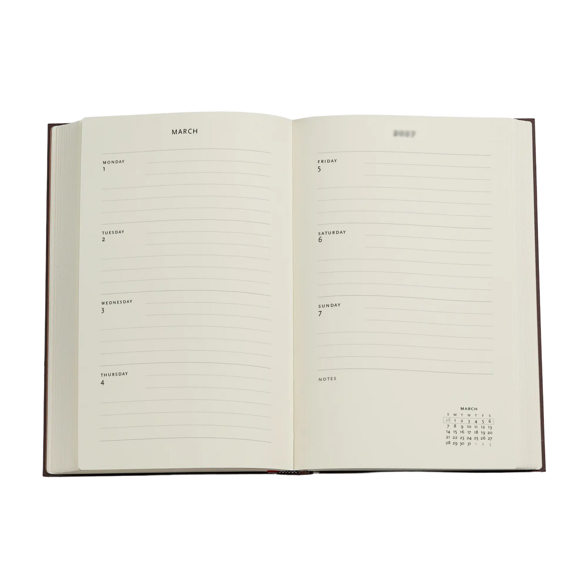 Paperblanks 2027 Blue Luxe Maxi Hardback Diary – Week-to-View Horizontal – inside pages