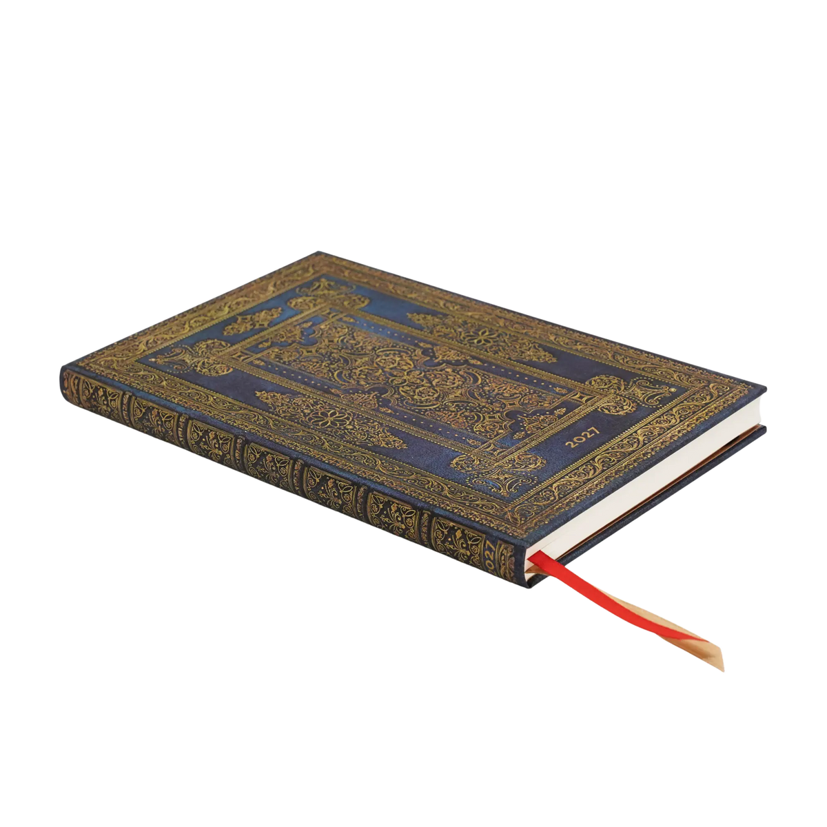 Paperblanks 2027 Blue Luxe Maxi Hardback Diary – Week-to-View Vertical – page edge