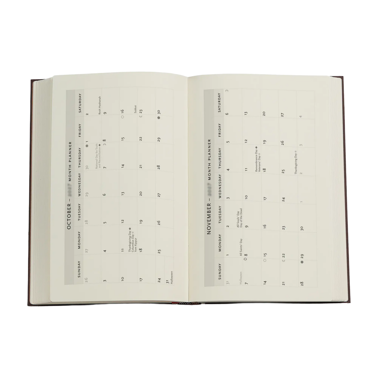 Paperblanks 2027 Blue Luxe Maxi Hardback Diary – Week-to-View Vertical – inside pages