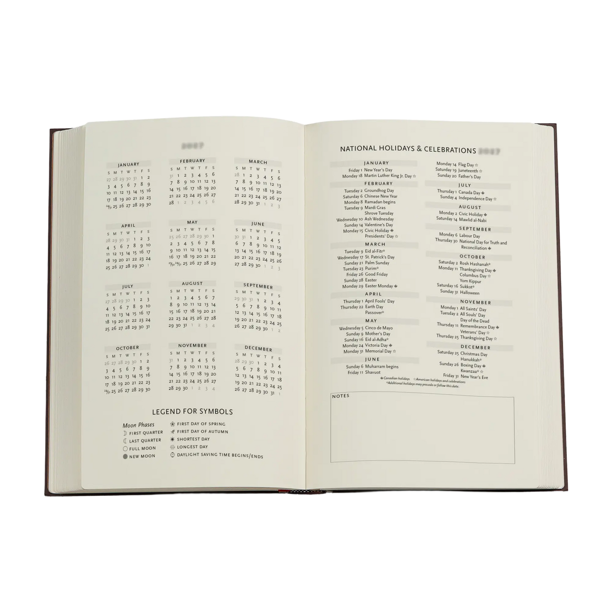Paperblanks 2027 Blue Luxe Maxi Hardback Diary – Week-to-View Vertical – inside pages
