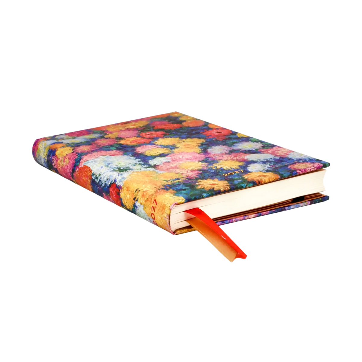 Paperblanks 2027 Monet’s Chrysanthemums Maxi Hardback Diary – Week-to-View Vertical – page edge