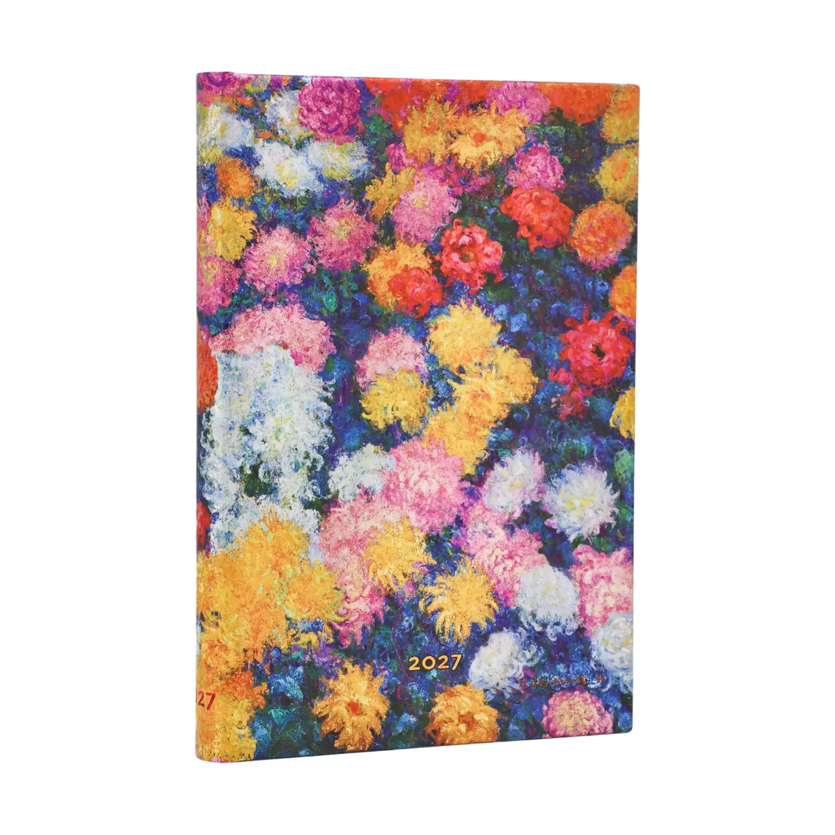 Paperblanks 2027 Monet’s Chrysanthemums Maxi Hardback Diary – Week-to-View Vertical – front cover