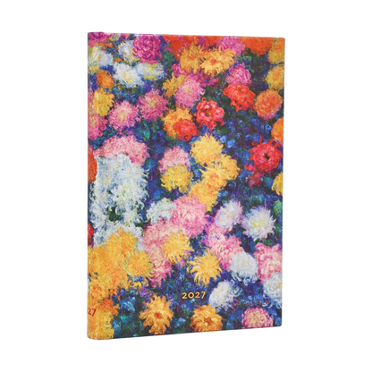 Paperblanks 2027 Monet’s Chrysanthemums Maxi Hardback Diary – Week-to-View Vertical – front cover