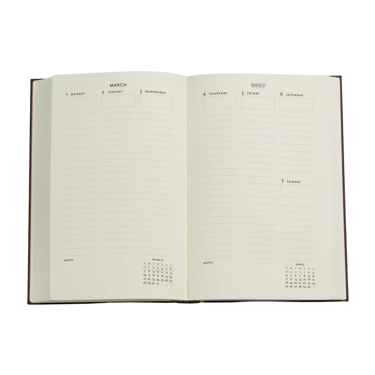 Paperblanks 2027 Monet’s Chrysanthemums Maxi Hardback Diary – Week-to-View Vertical – inside pages