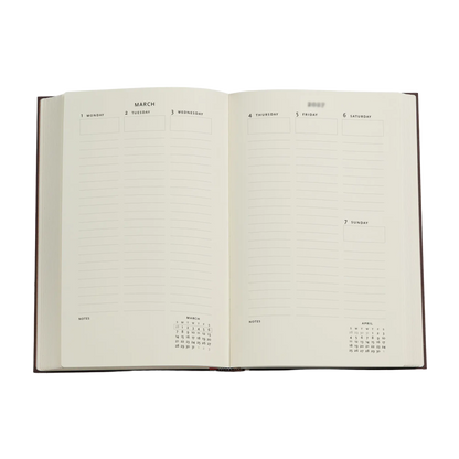 Paperblanks 2027 Monet’s Chrysanthemums Maxi Hardback Diary – Week-to-View Vertical – inside pages