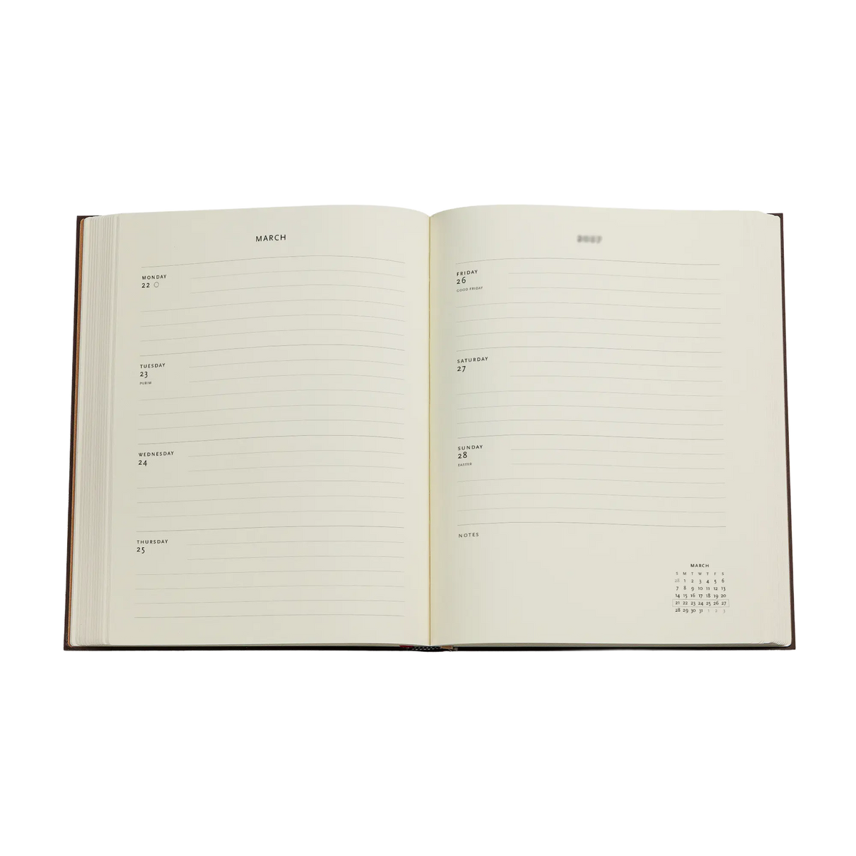 Paperblanks 2027 Layla Ultra Hardback Diary – Week-to-View Horizontal – inside pages