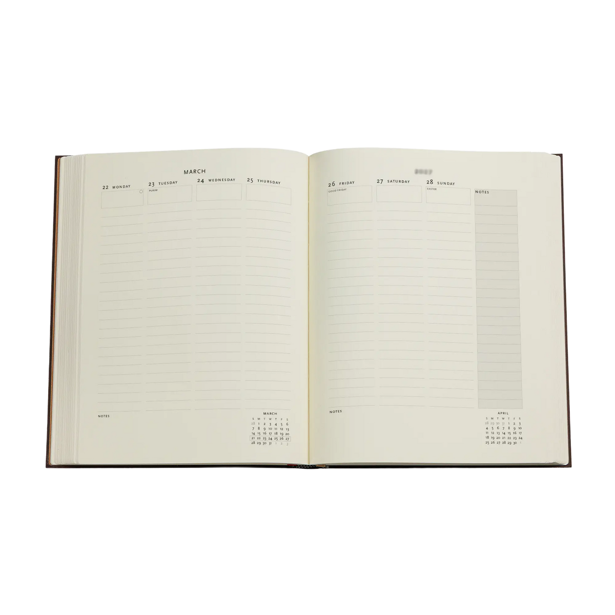 Paperblanks 2027 Layla Ultra Hardback Diary – Week-to-View Vertical – inside pages