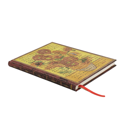Paperblanks 2027 Van Gogh, Sunflowers Ultra Hardback Diary – Week-to-View Vertical – page edge