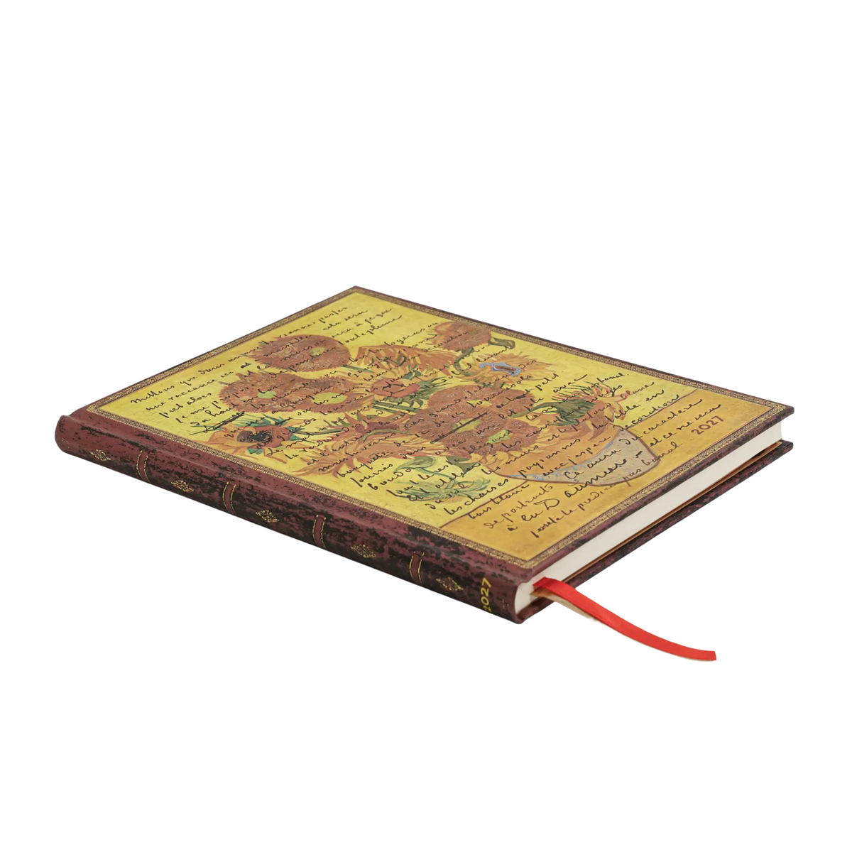 Paperblanks 2027 Van Gogh, Sunflowers Ultra Hardback Diary – Week-to-View with Notes (Verso) – page edge