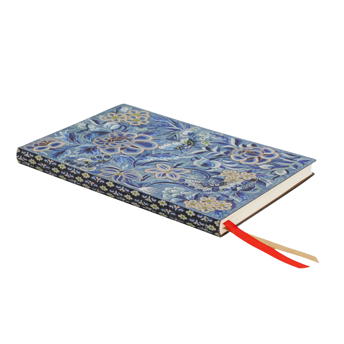 Paperblanks 2026–2027 Blue Willow Maxi Softback Flexi 18-Month Diary – Week-to-View Vertical – page edge