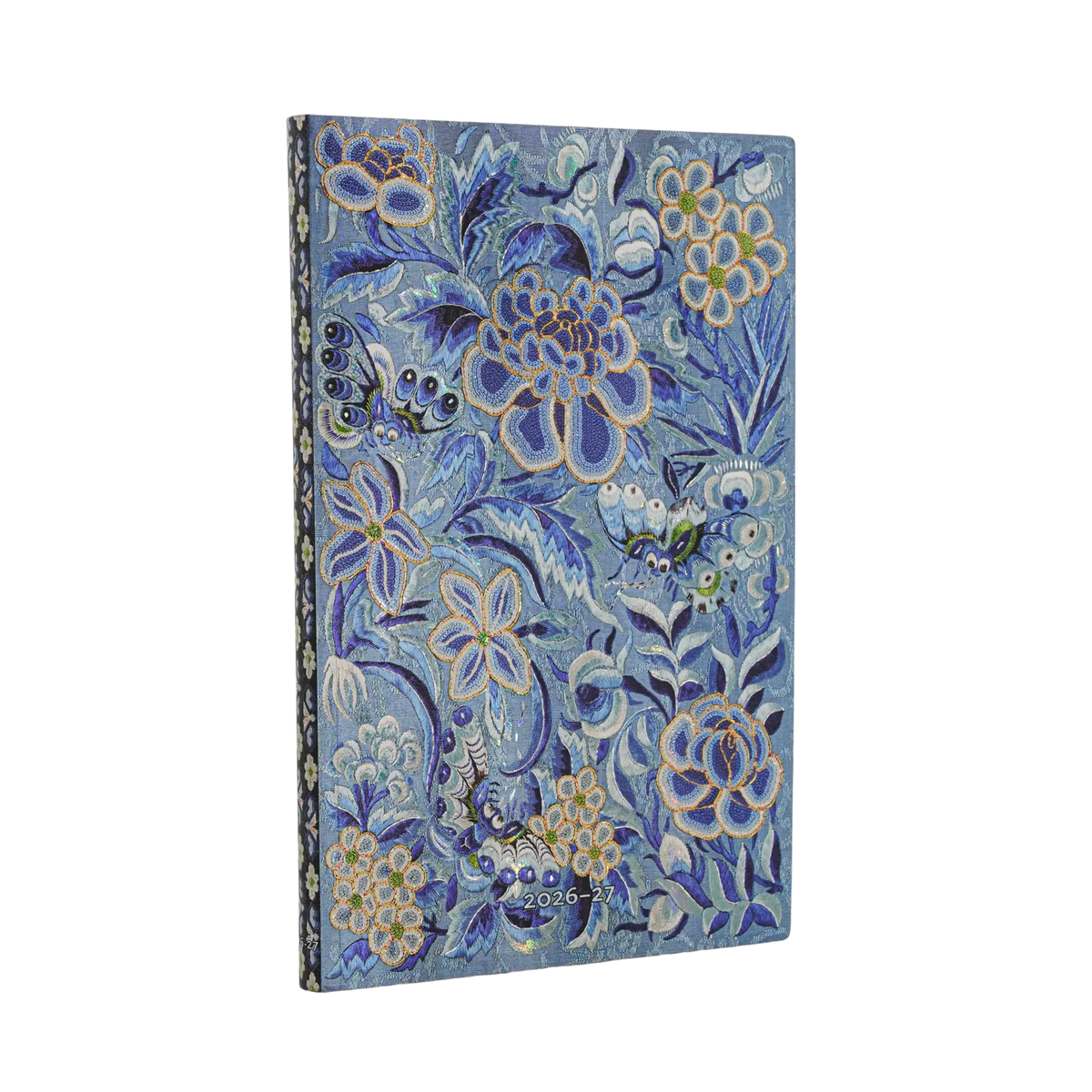 Paperblanks 2026–2027 Blue Willow Maxi Softback Flexi 18-Month Diary – Week-to-View Vertical – front cover