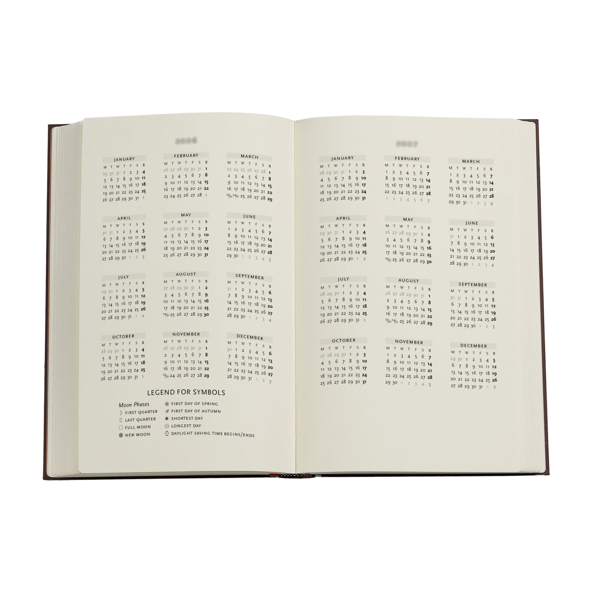 Paperblanks 2026–2027 Blue Willow Maxi Softback Flexi 18-Month Diary – Week-to-View Vertical – inside pages