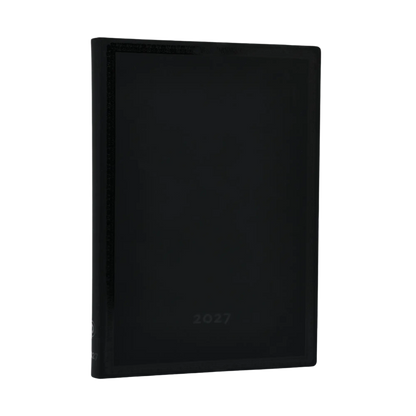 Paperblanks 2027 Black Edition Bold Midi Softback Flexi Diary – Week-to-View Vertical – front cover