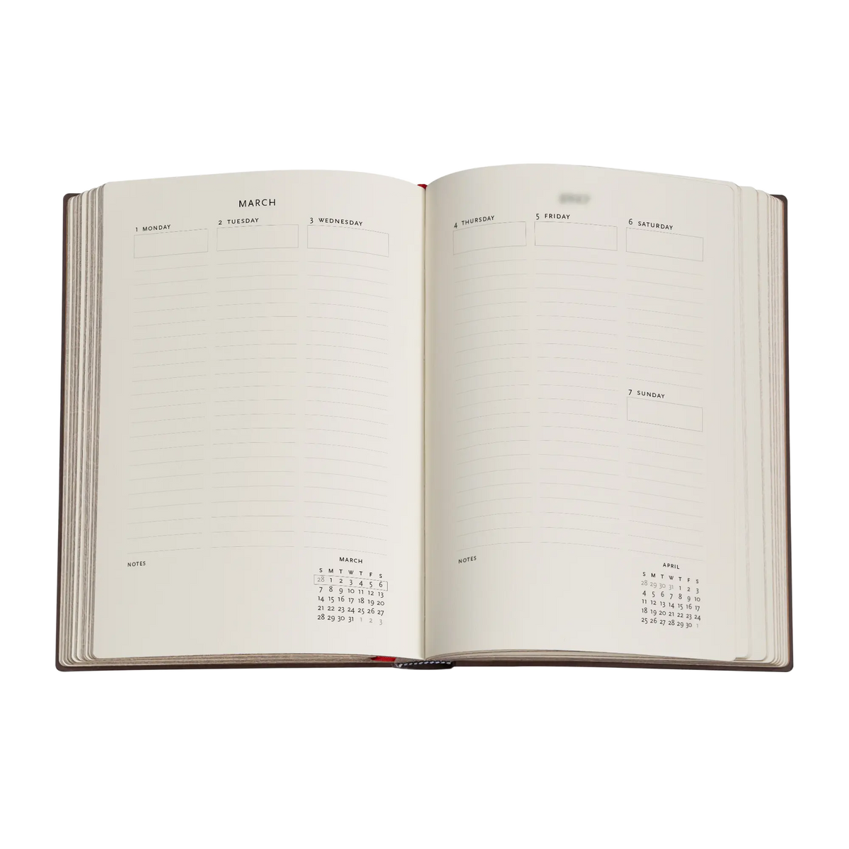 Paperblanks 2027 Black Edition Bold Midi Softback Flexi Diary – Week-to-View Vertical – inside pages