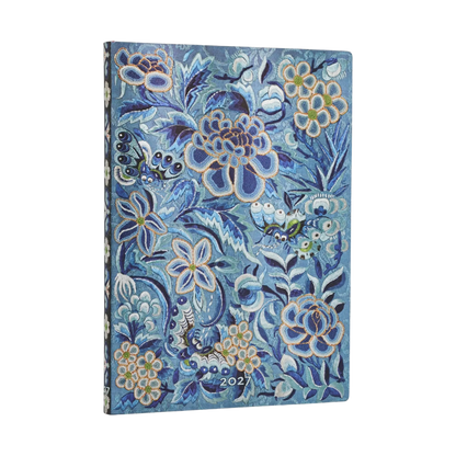 Paperblanks 2027 Blue Willow Midi Softback Flexi Diary – Week-to-View Vertical – front cover