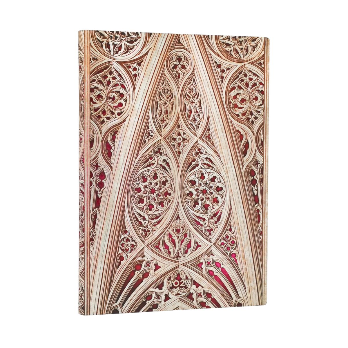 Paperblanks 2027 Vault of the Milan Cathedral (Burgundy) Midi Softback Flexi Diary – Week-to-View Vertical – front cover