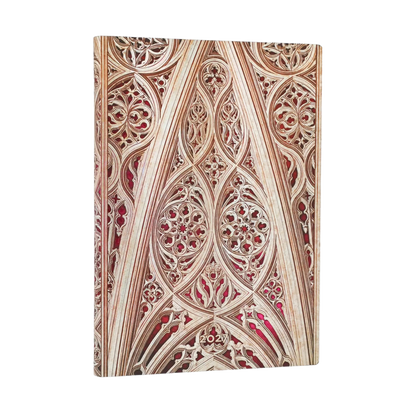 Paperblanks 2027 Vault of the Milan Cathedral (Burgundy) Midi Softback Flexi Diary – Week-to-View Vertical – front cover