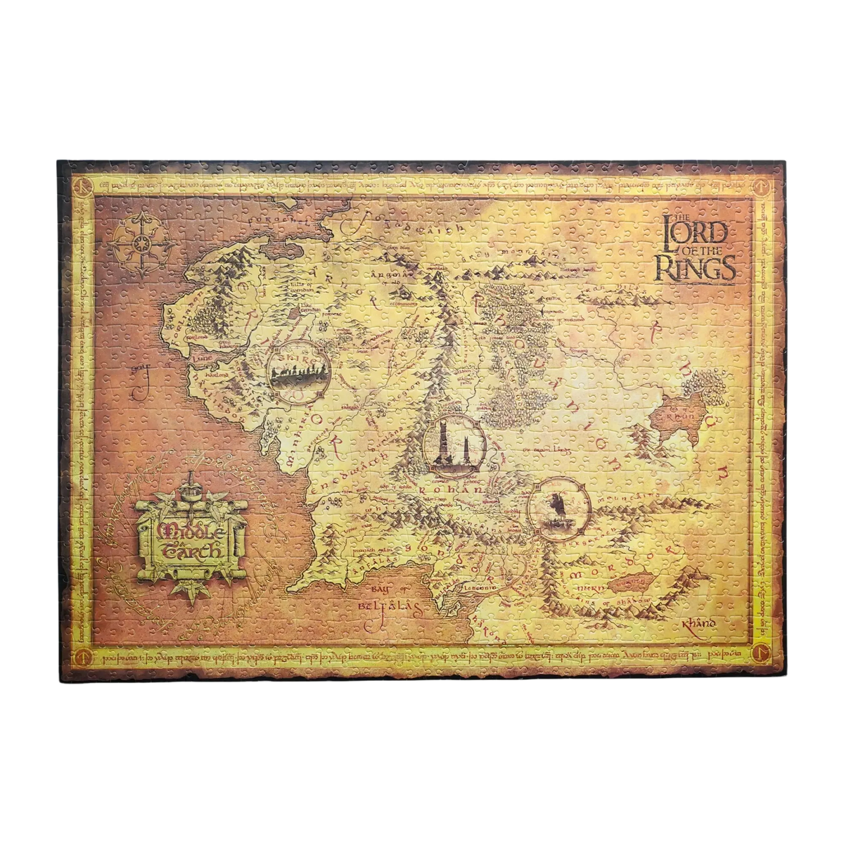 Paperblanks Map of Middle-earth Puzzle 1000-Piece Jigsaw Puzzle – angled view