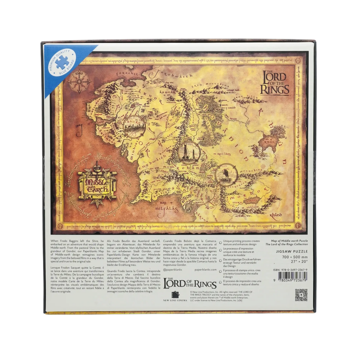 Paperblanks Map of Middle-earth Puzzle 1000-Piece Jigsaw Puzzle – back view