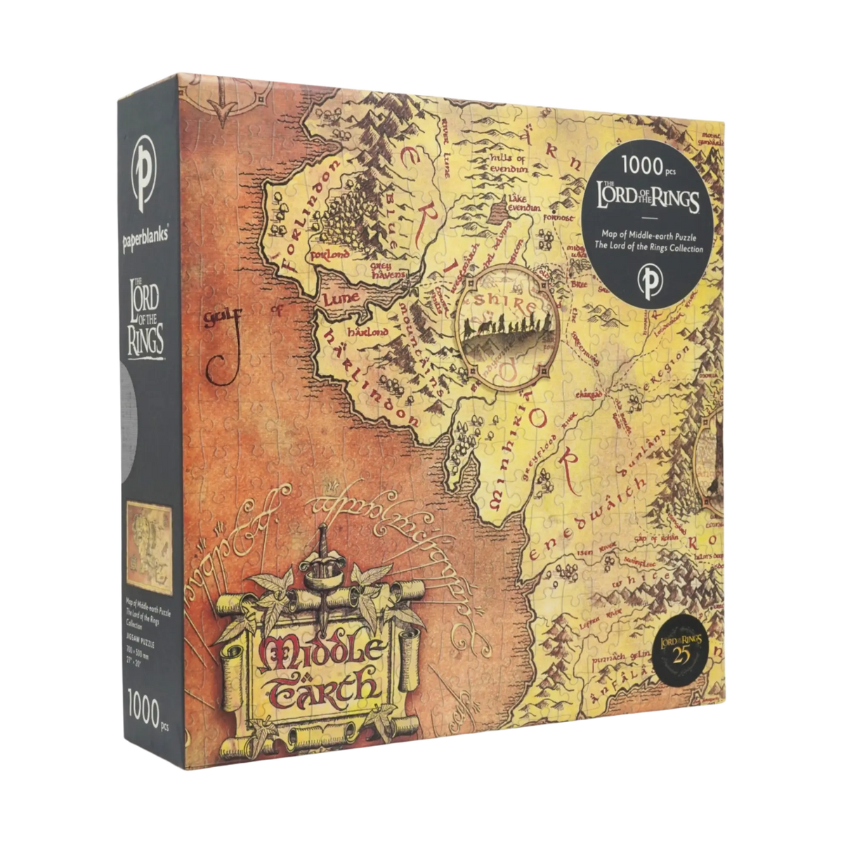Paperblanks Map of Middle-earth Puzzle 1000-Piece Jigsaw Puzzle – front view