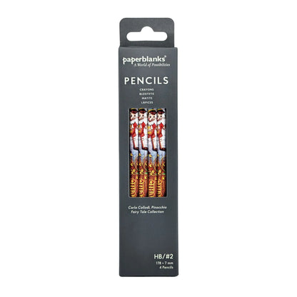 Paperblanks Carlo Collodi, Pinocchio Pencils – Pack of 4 – front view