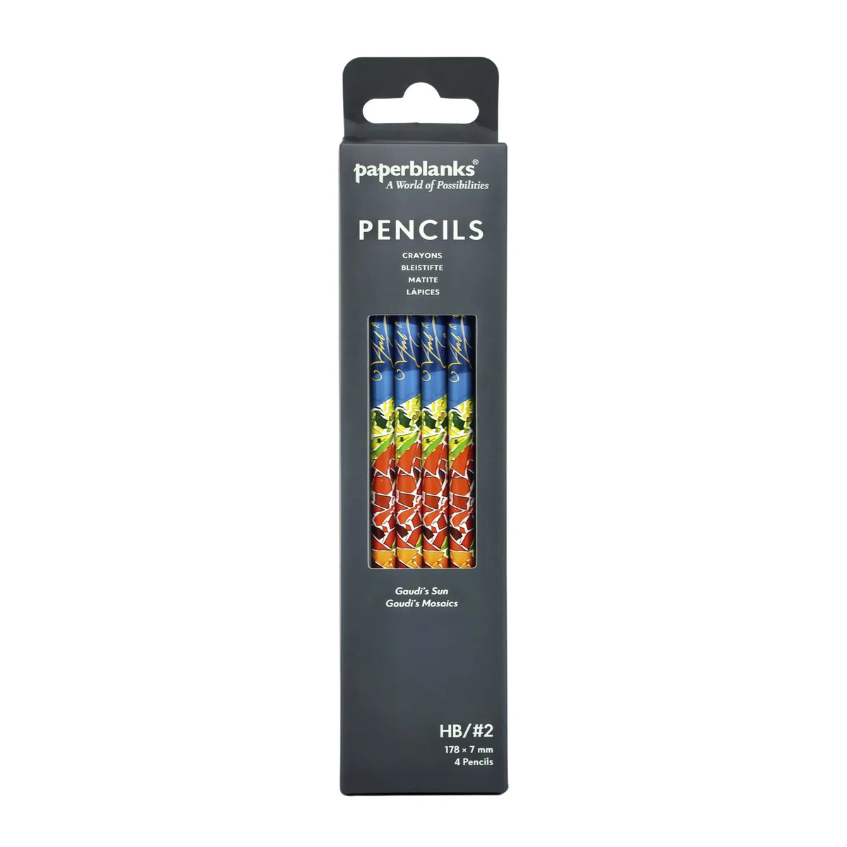Paperblanks Gaudi’s Sun Pencils – Pack of 4 – front view