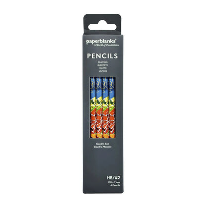 Paperblanks Gaudi’s Sun Pencils – Pack of 4 – front view