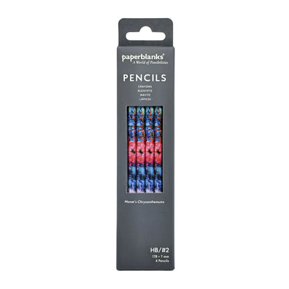 Paperblanks Monet’s Chrysanthemums Pencils – Pack of 4 – front view