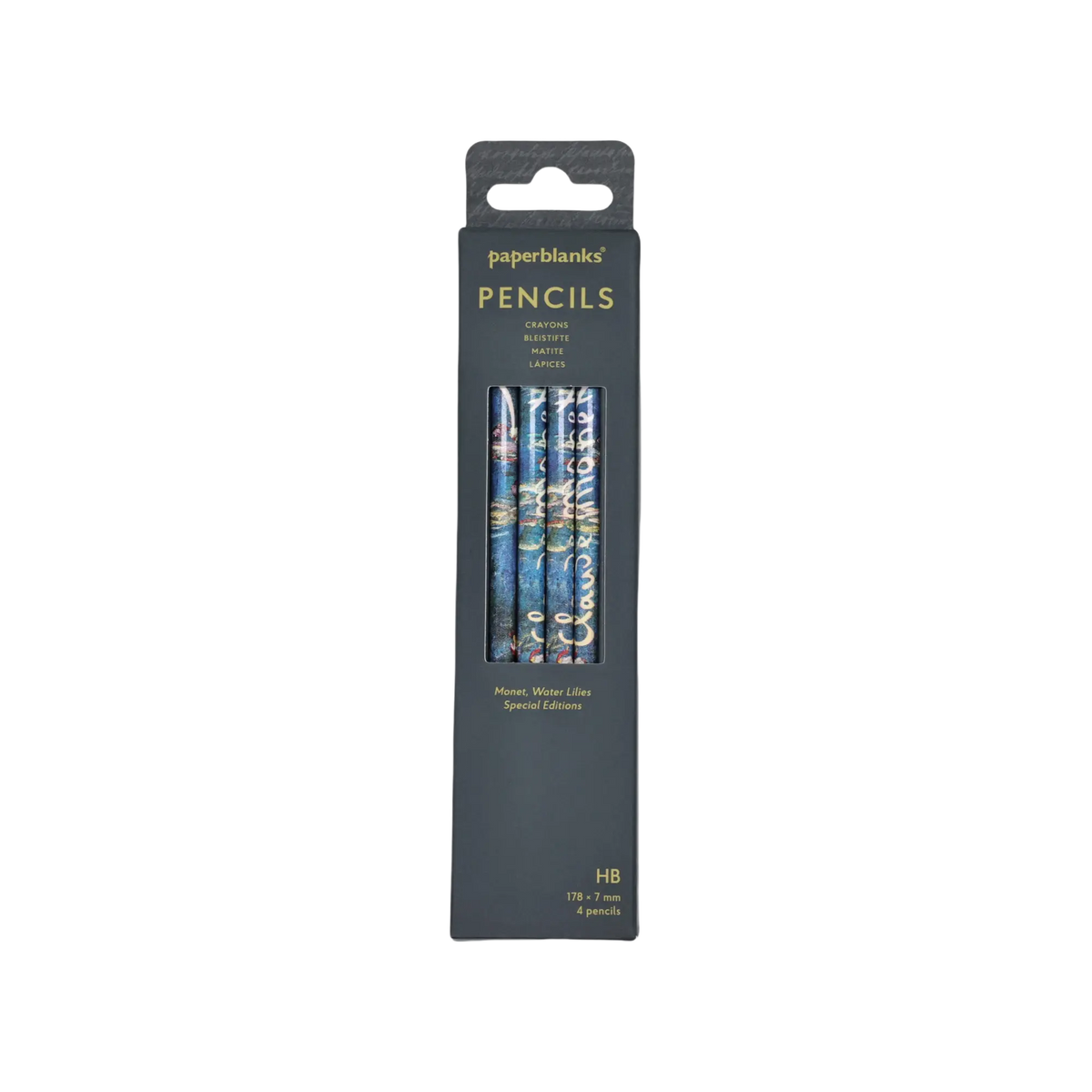 Paperblanks Monet, Water Lilies Pencils – Pack of 4 – front view