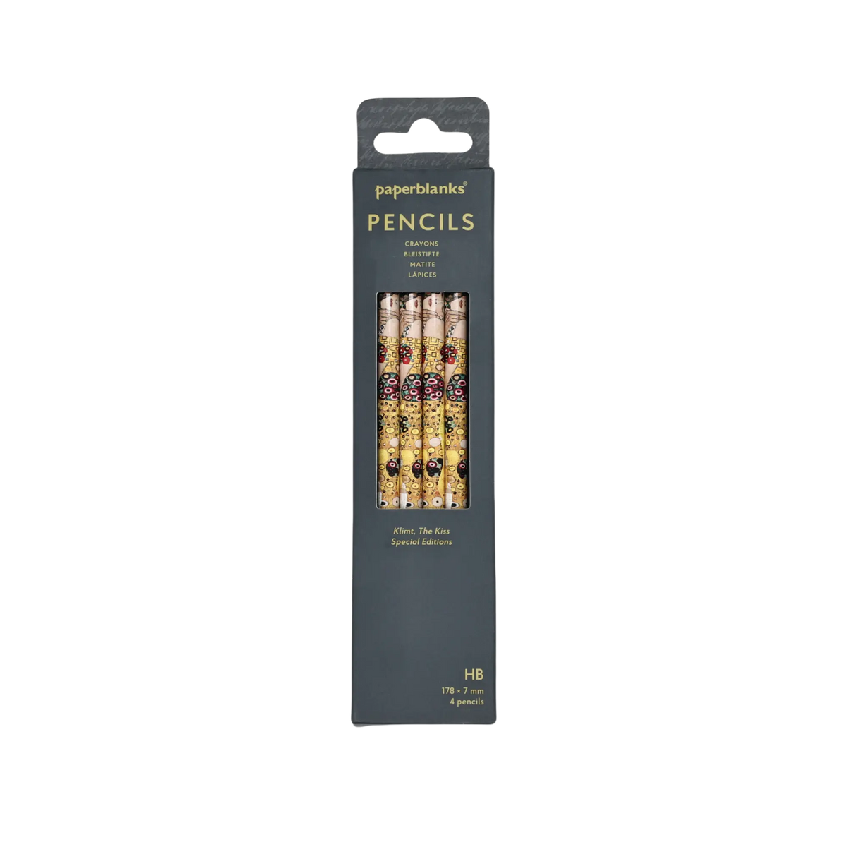 Paperblanks Klimt, The Kiss Pencils – Pack of 4 – front view