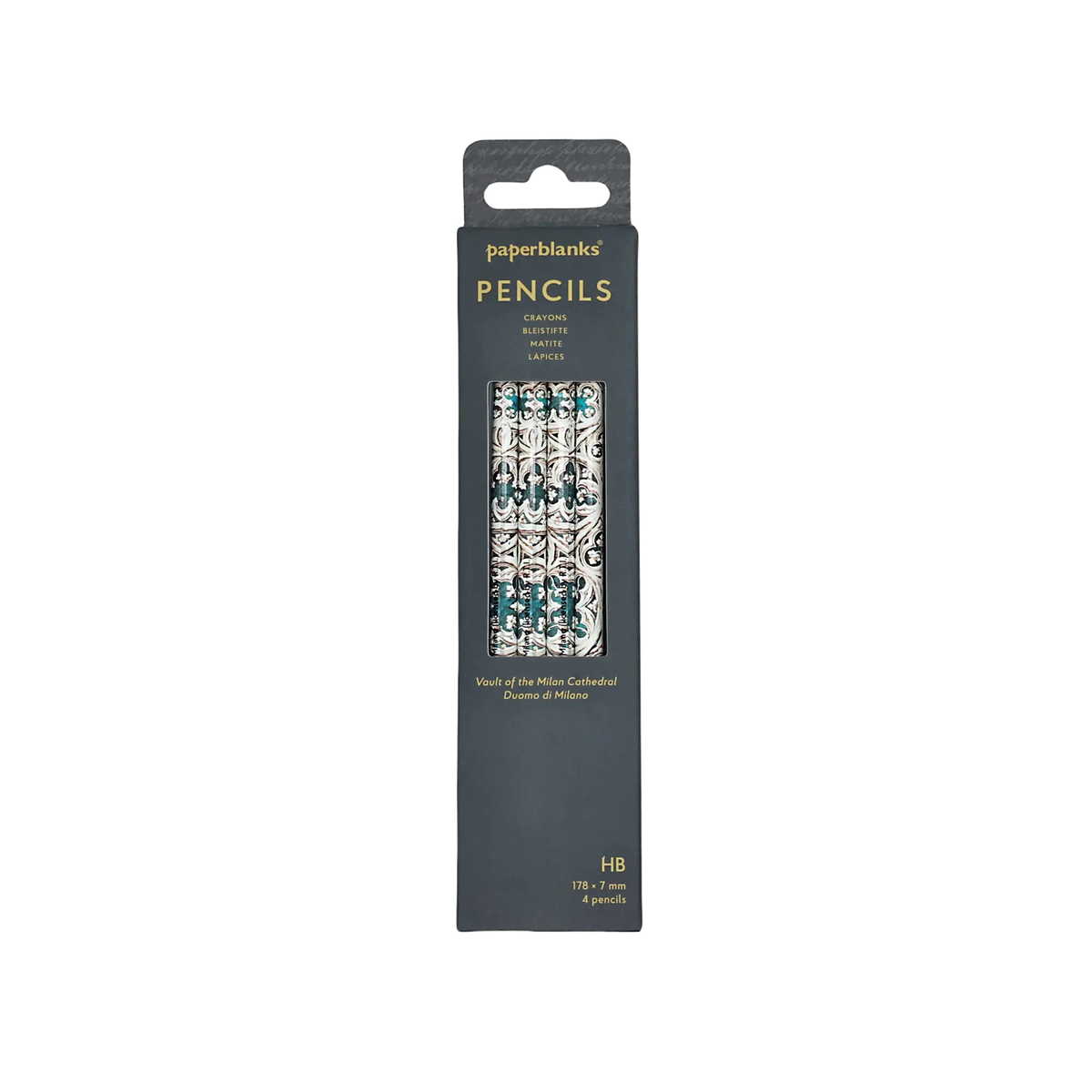 Paperblanks Vault of the Milan Cathedral Pencils – Pack of 4 – front view