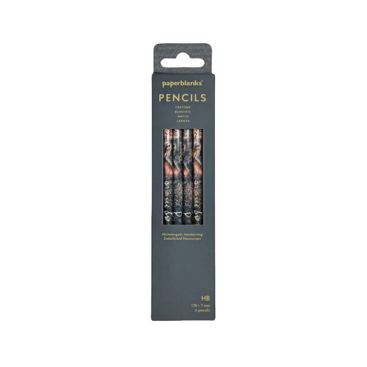 Paperblanks Michelangelo, Handwriting Pencils – Pack of 4 – front view