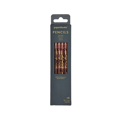 Paperblanks William Shakespeare Pencils – Pack of 4 – front view